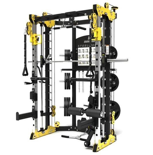 Multigym B10 Double Poulie, Power Rack, Multipower, Leg Press et accessoires