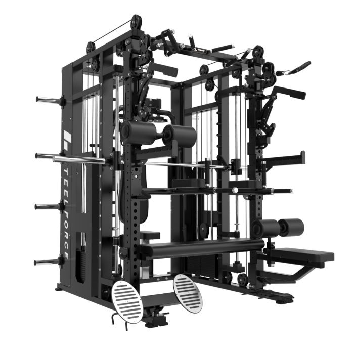 Multigym B23 avec 100 Kg x 3 tours, poulie haute/basse, Multipower,  chest press, rowing, abdominaux, tractions, dips et Acc.