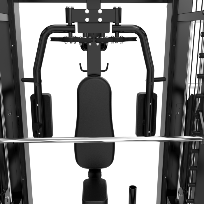 Multigym B23 avec 100 Kg x 3 tours, poulie haute/basse, Multipower,  chest press, rowing, abdominaux, tractions, dips et Acc.