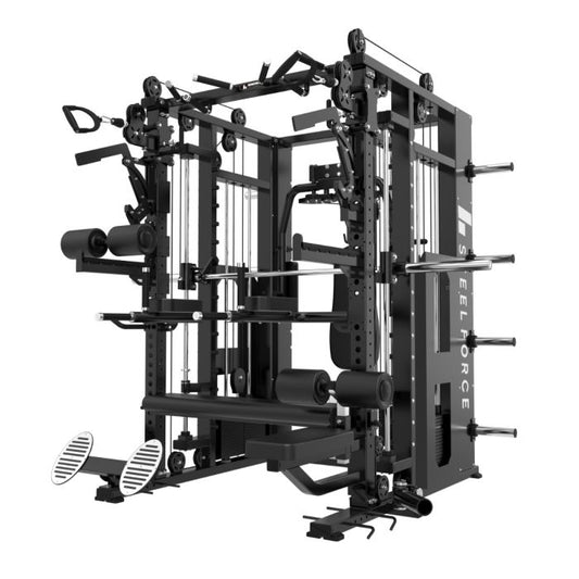 Multigym B23 avec 100 Kg x 3 tours, poulie haute/basse, Multipower,  chest press, rowing, abdominaux, tractions, dips et Acc.