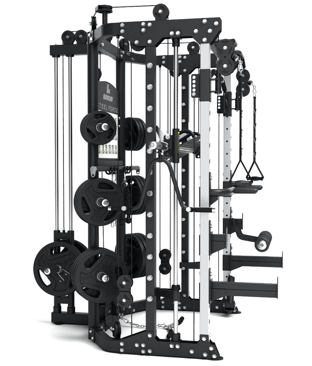 Binom Steel Force B11 Multigym, Double Poulie, Power Rack, Multipower, Leg Press et Accessoires