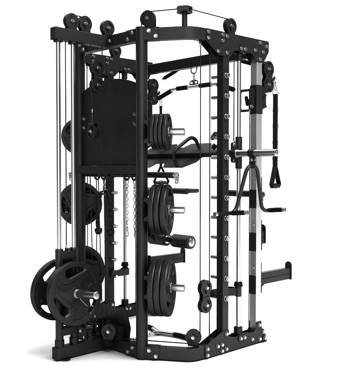 Binom Steel Force B11 Multigym, Double Poulie, Power Rack, Multipower, Leg Press et Accessoires