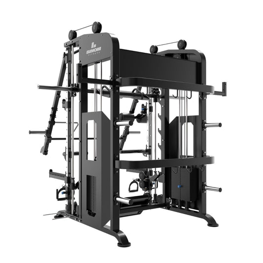 Binom Steel Force B21 avec 100Kg x2, Multigym, Bras Mobiles, Double Poulie, Power Rack, Multipower, Leg Press et accesories