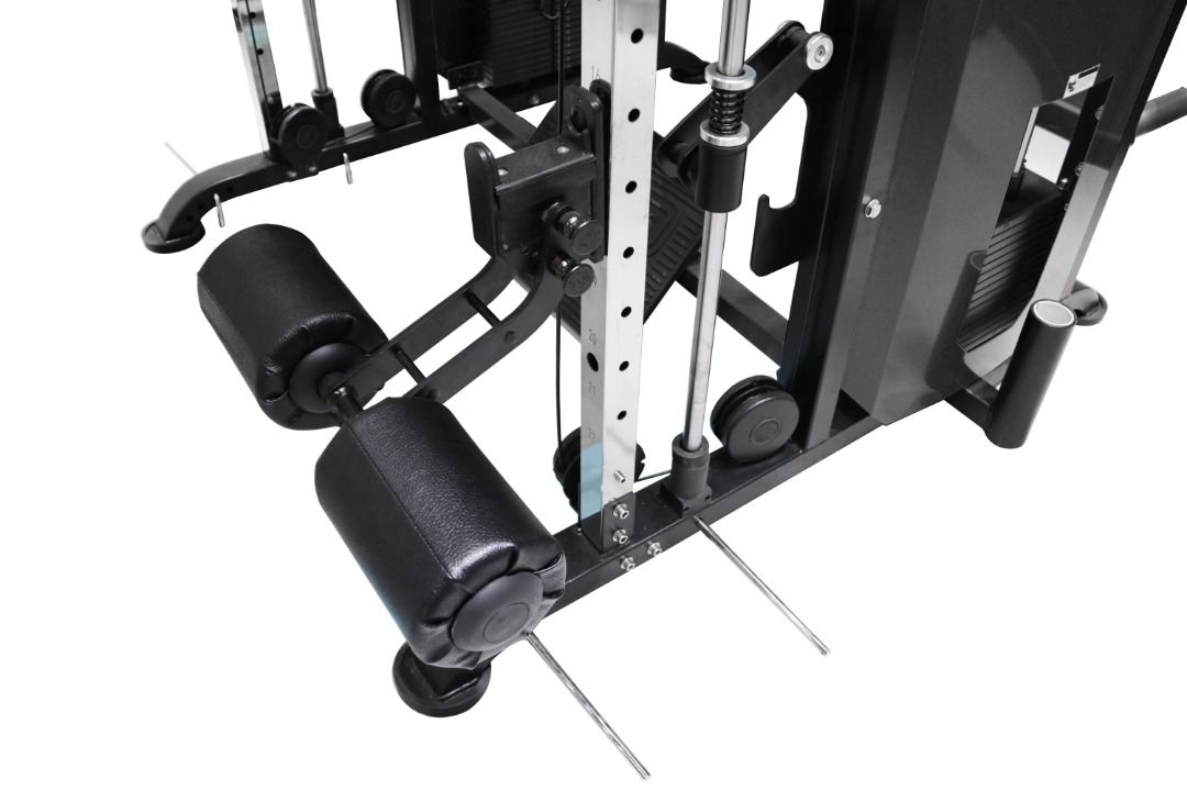 Multigym B21 avec 120Kg x2, Bras Mobiles, Double Poulie, Power Rack, Multipower, Leg Press et accesories