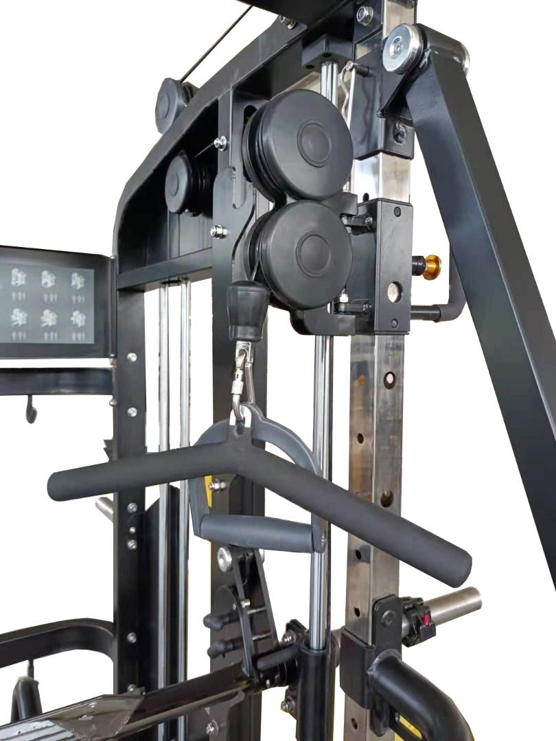 Multigym B21 avec 120Kg x2, Bras Mobiles, Double Poulie, Power Rack, Multipower, Leg Press et accesories